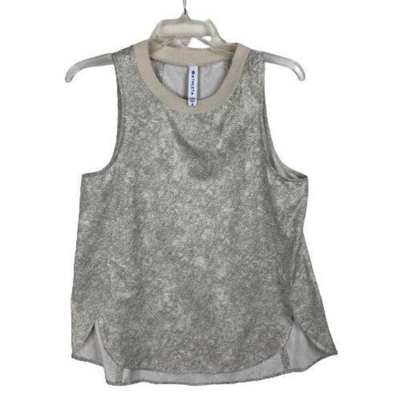 Athleta Snakeskin Print Top Shirt Size M Sleeveless Crew Neck Side 3065 - Picture 1 of 4